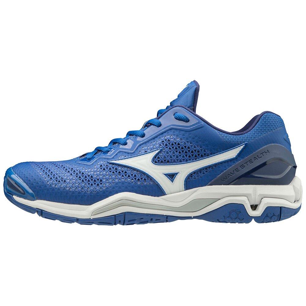 Mizuno Men's Handball Shoes WAVE STEALTH V Blue/White/Blue - UEOFLNS-63